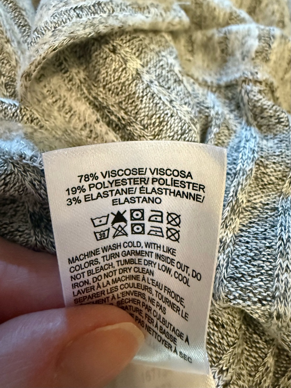 Lucky Brand Gray Ribbed V-Neck Short-Sleeve Top - Picture 5 of 5